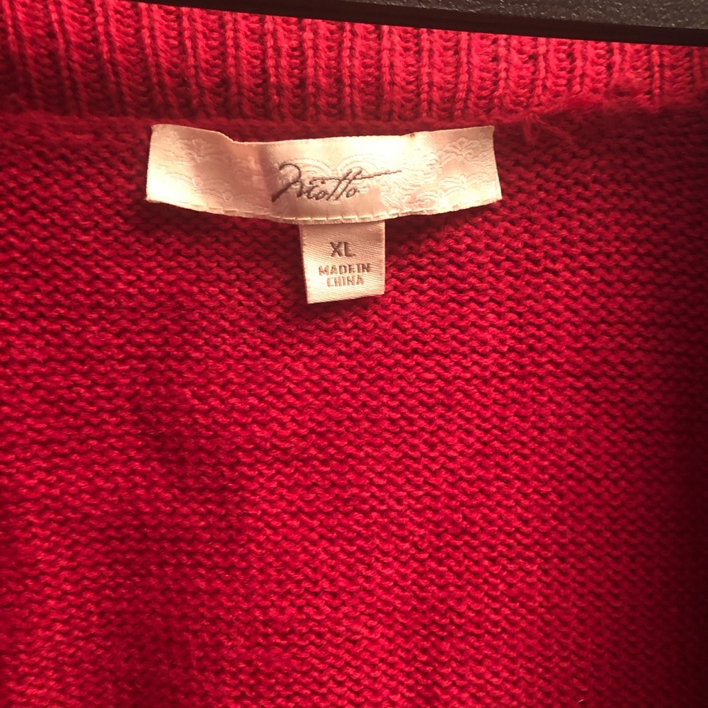 Crimson red XL shawl collar shaped cardigan EUC - Picture 3 of 6